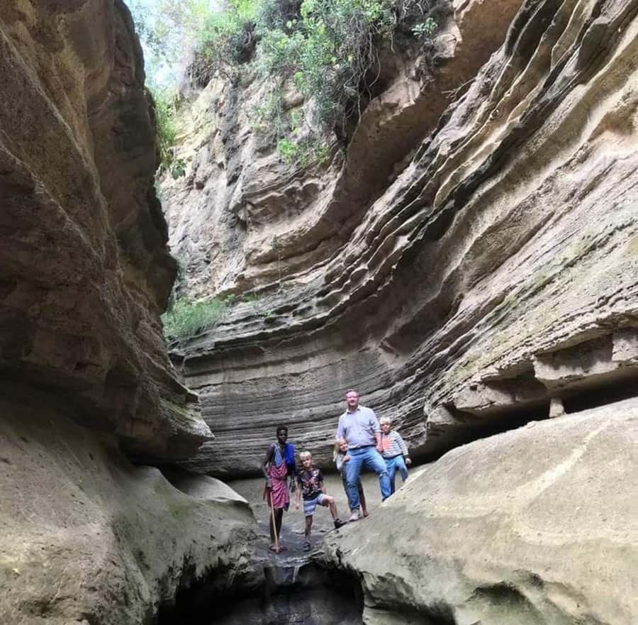 Group joining day tour to Hell's Gate and Lake Naivasha - Cycling through Hells Gate National Park
