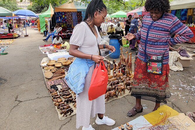 Souvenir Crafts, Fabric Shopping & Hair Braiding & City Tour - Walking through Nairobi’s central business district